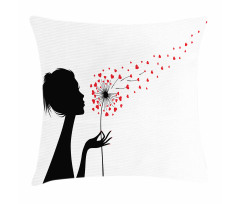 Woman with Dandelion Pillow Cover