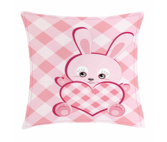 Diamond Shape Bunny Heart Pillow Cover