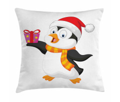 Friendly Penguin Character Pillow Cover