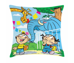 Mischievous Elephant Boy Pillow Cover