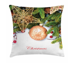 Holly Berries Star Pillow Cover