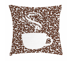 Hot Cup on Arabica Beans Pillow Cover