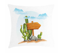 Cartoon Desert Flora Pillow Cover