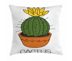 Plant with Yellow Flower Pillow Cover