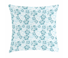 Faded Flower Silhouettes Pillow Cover