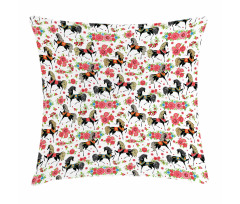 Abstract Floral Stallion Pillow Cover