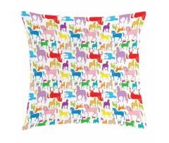 Abstract Stallions Wild Pillow Cover