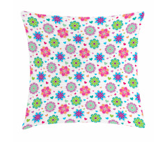Chamomiles and Hearts Pillow Cover