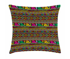 Colorful Indigenous Art Pillow Cover