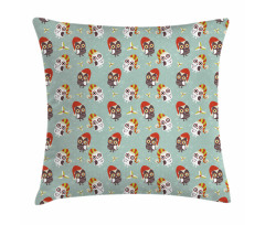 Owls in Hats Yuletide Pillow Cover