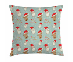 Santa Deer Vintage Pillow Cover