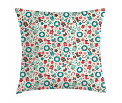 Retro New Year Party Pillow Cover