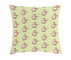 Vintage Stalks Leaf Fruit Pillow Cover