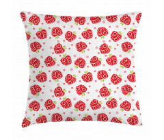 Curved and Dotted Fruit Pillow Cover