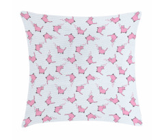 Romantic Pink Kittens Pillow Cover