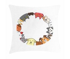 Friendly Faces Circle Pillow Cover