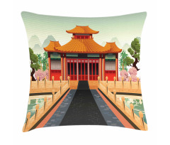 Chinese Building Asia Pillow Cover