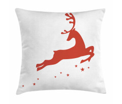 Jumping Reindeer Stars Pillow Cover