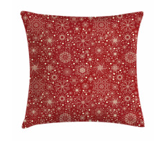 Filigree Style Snowflakes Pillow Cover