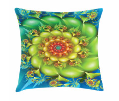 Colorful Floral Spiral Pillow Cover