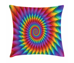 Vibrant Rainbow Spiral Pillow Cover