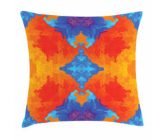 Contemporary Blue Orange Pillow Cover
