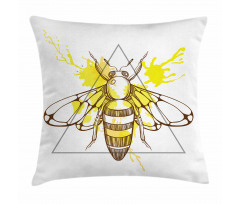 Color Splashed Bee Pillow Cover