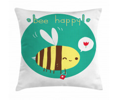 Winking Bumblebee Pillow Cover