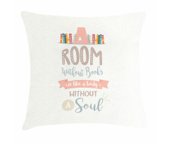 Book Shelf and a Words Pillow Cover