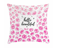 Watercolor Buds Words Pillow Cover