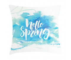 Pastel Blue Spring Theme Pillow Cover