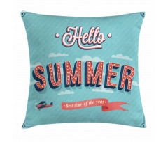 Vintage Summer Aircraft Pillow Cover