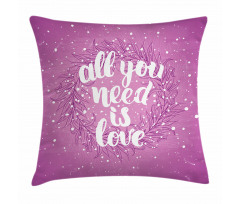 Valentines Floral Words Pillow Cover