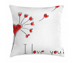 Dandelion with Hearts Pillow Cover
