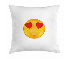 Cartoon Smiley Face Heart Pillow Cover