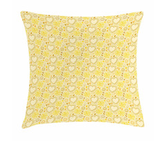 Doodle Hearts Flowers Pillow Cover