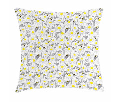 Bees Chamomile Meadow Pillow Cover