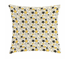 Retro Polka Dotted Stars Pillow Cover