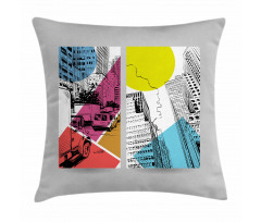 Urban Illustration Trucks Pillow Cover