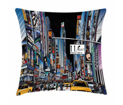 Night Scene New York Pillow Cover