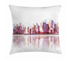 Skyscrapers Silhouette Pillow Cover