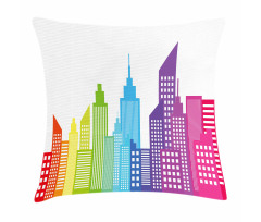Colorful Skyline Urban Pillow Cover