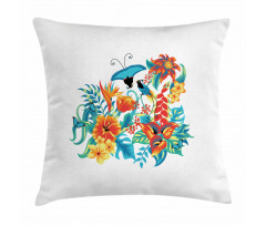 Exotic Jungle Foliage Pillow Cover
