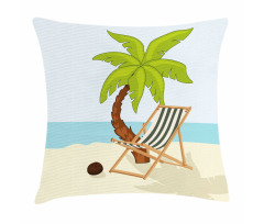 Cartoon Style Palm Tree Pillow Cover