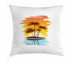 Exotic Palm Trees Sunset Pillow Cover