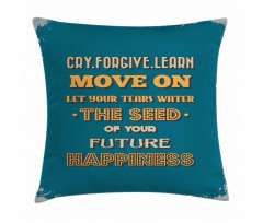 Happiness Phrases Pillow Cover