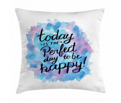 Paint Brush Happy Pillow Cover