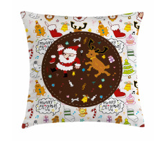 Dancing Santa Deer Pillow Cover
