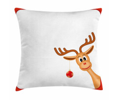 Reindeer Xmas Theme Pillow Cover