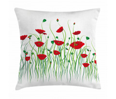 Flowers on a Rural Field Pillow Cover